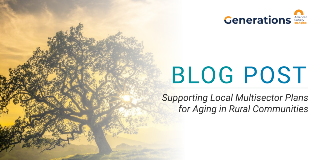 Blog post supporting local multisector plans for aging in rural communities